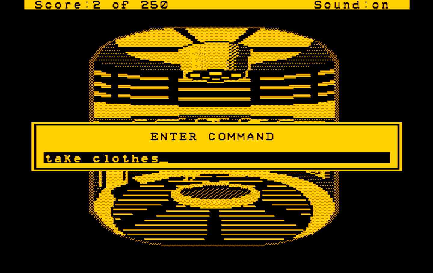Space Quest II: Chapter II - Vohaul's Revenge IBM PC/Compatibles Screenshot: In the Hercules version the game pauses to allow you to type. This feature is not found in other versions.