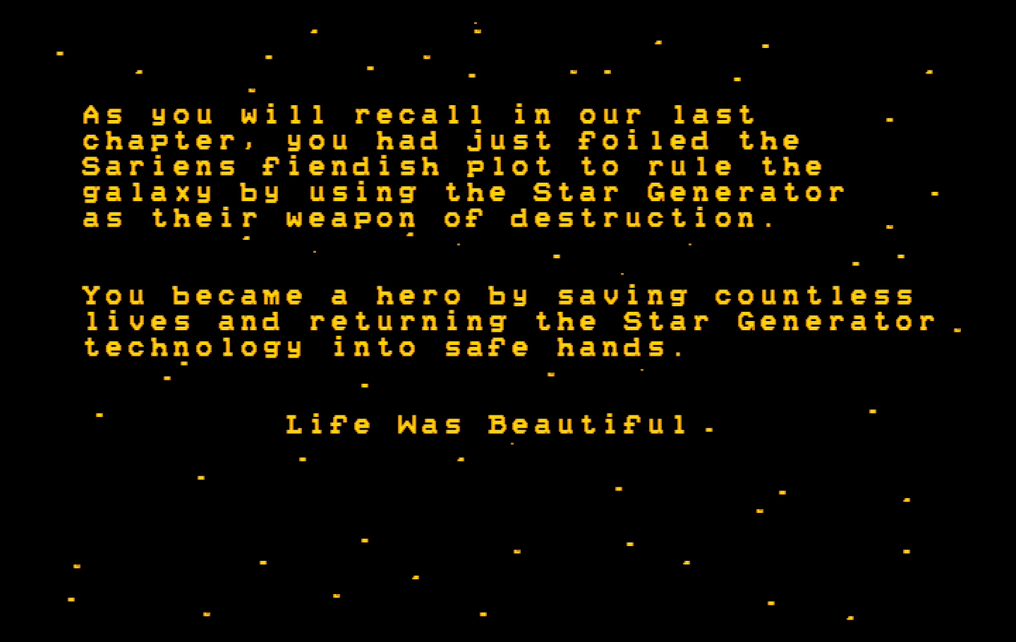 Space Quest II: Chapter II - Vohaul's Revenge IBM PC/Compatibles Screenshot: The story so far...