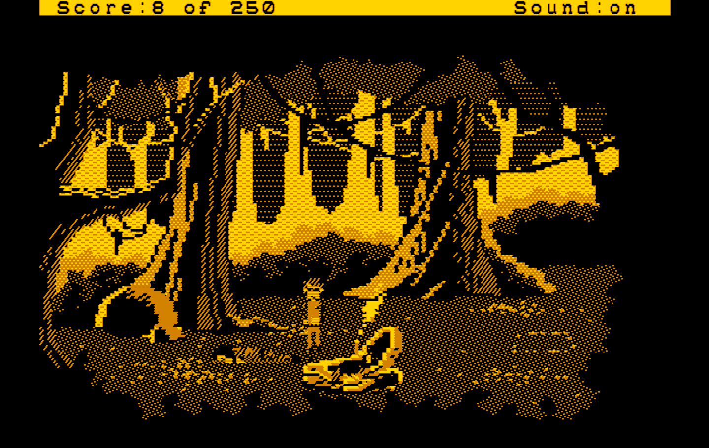 Space Quest II: Chapter II - Vohaul's Revenge IBM PC/Compatibles Screenshot: A crash landing!