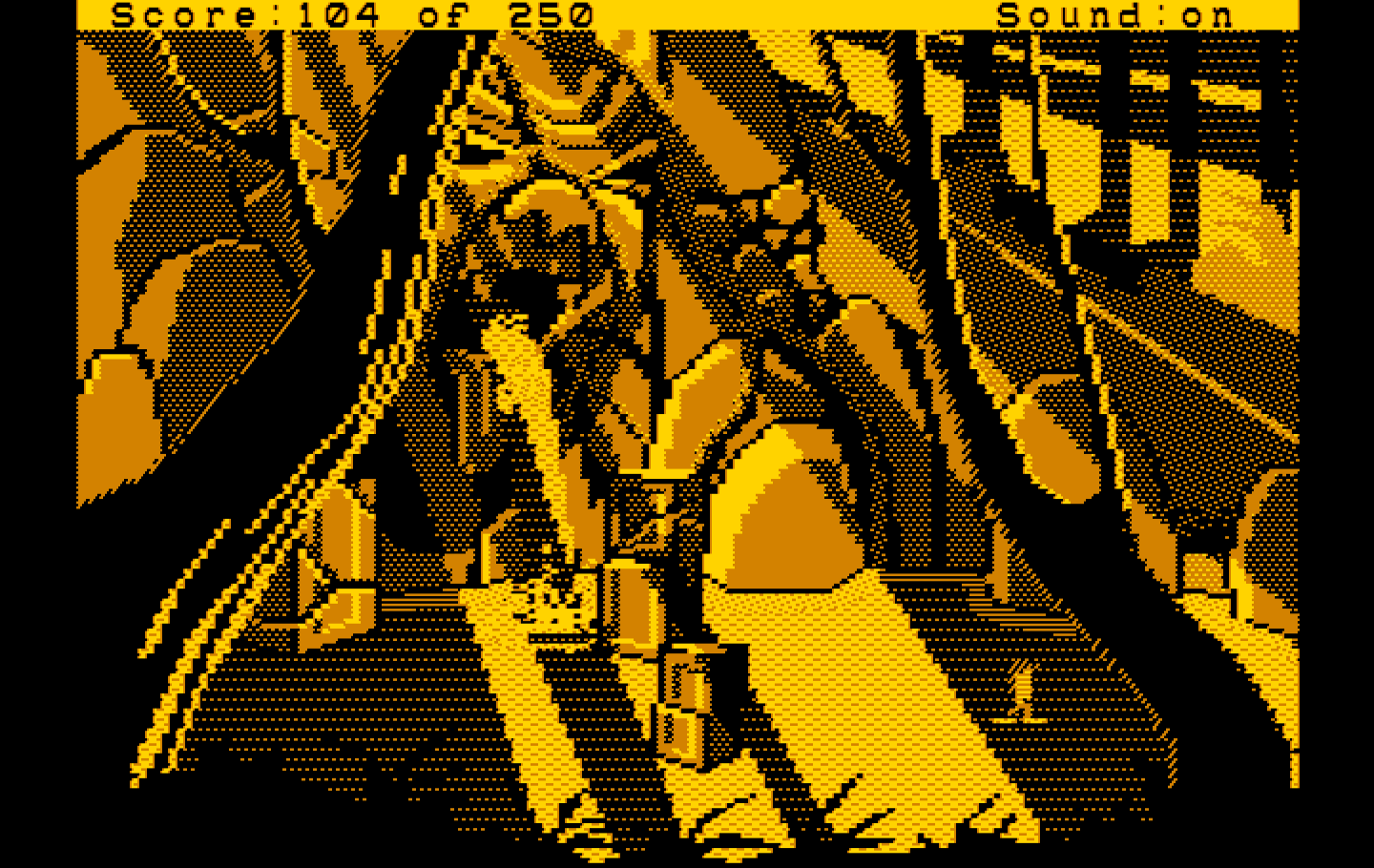 Space Quest II: Chapter II - Vohaul's Revenge IBM PC/Compatibles Screenshot: Out of the caves finally...