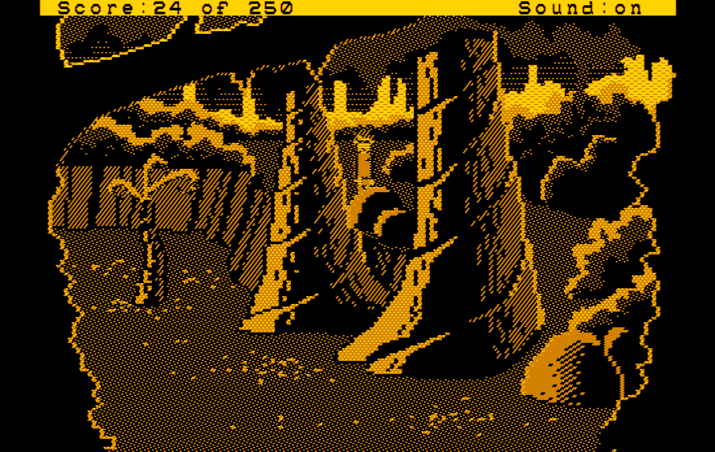 Space Quest II: Chapter II - Vohaul's Revenge IBM PC/Compatibles Screenshot: One of many forest locations...