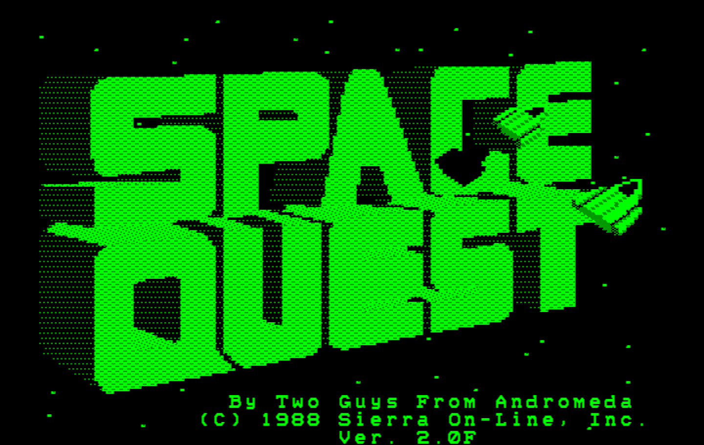Space Quest II: Chapter II - Vohaul's Revenge IBM PC/Compatibles Screenshot: Title screen.