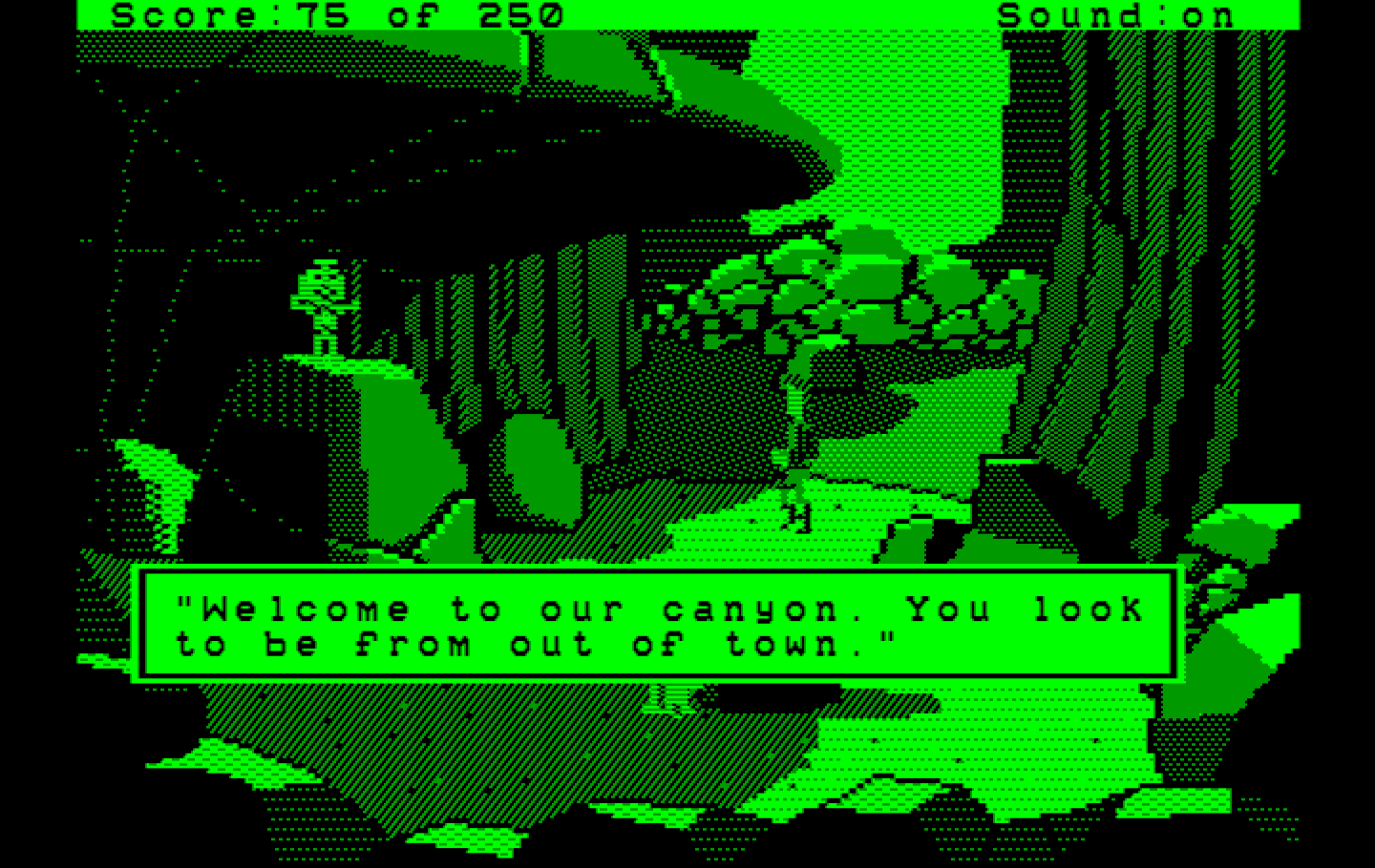 Space Quest II: Chapter II - Vohaul's Revenge IBM PC/Compatibles Screenshot: Roger isn't from around here...
