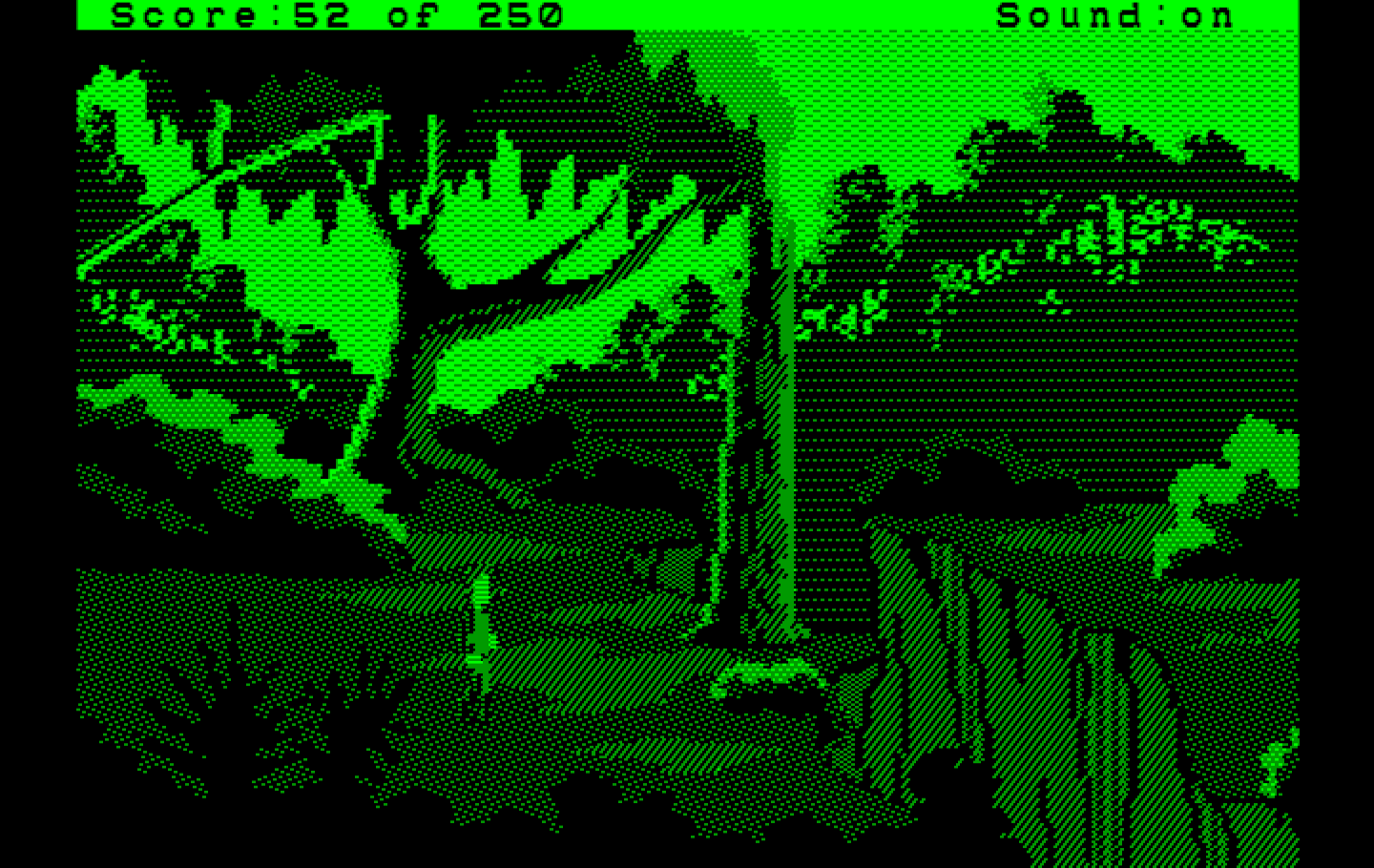 Space Quest II: Chapter II - Vohaul's Revenge IBM PC/Compatibles Screenshot: A chasm...but how to cross it?