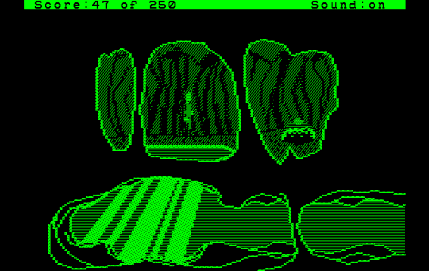 Space Quest II: Chapter II - Vohaul's Revenge IBM PC/Compatibles Screenshot: A glowing gem? Now that's got to be useful!