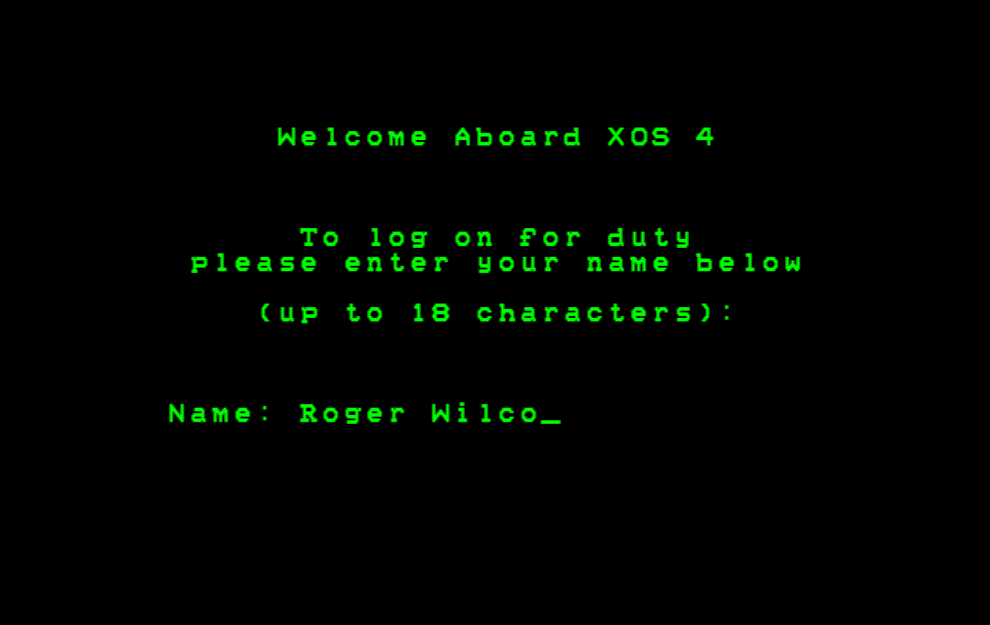 Space Quest II: Chapter II - Vohaul's Revenge IBM PC/Compatibles Screenshot: Welcome aboard!
