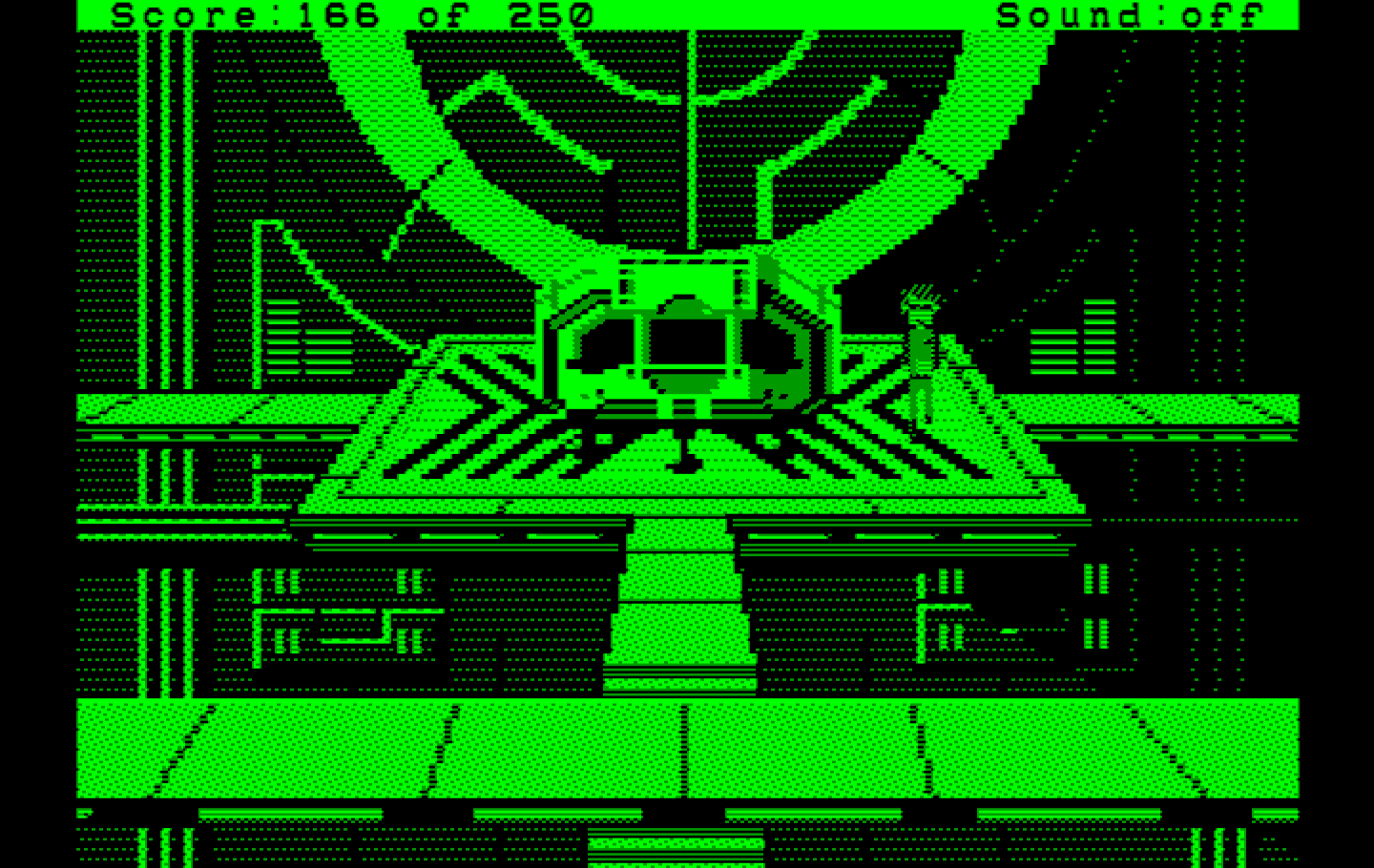 Space Quest II: Chapter II - Vohaul's Revenge IBM PC/Compatibles Screenshot: A safe landing...