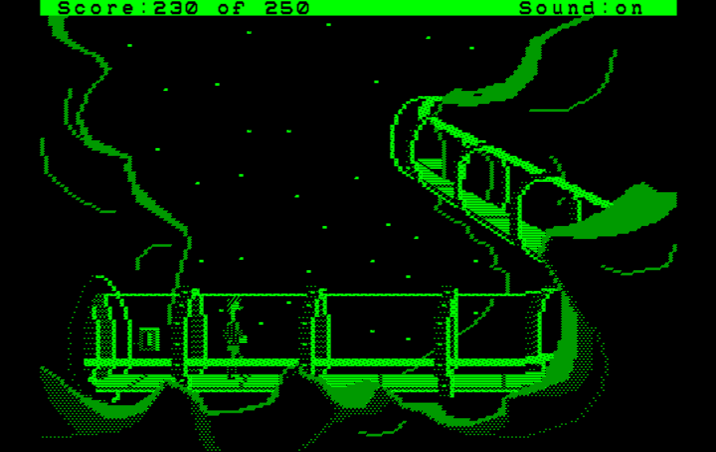 Space Quest II: Chapter II - Vohaul's Revenge IBM PC/Compatibles Screenshot: A long, narrow tunnel...