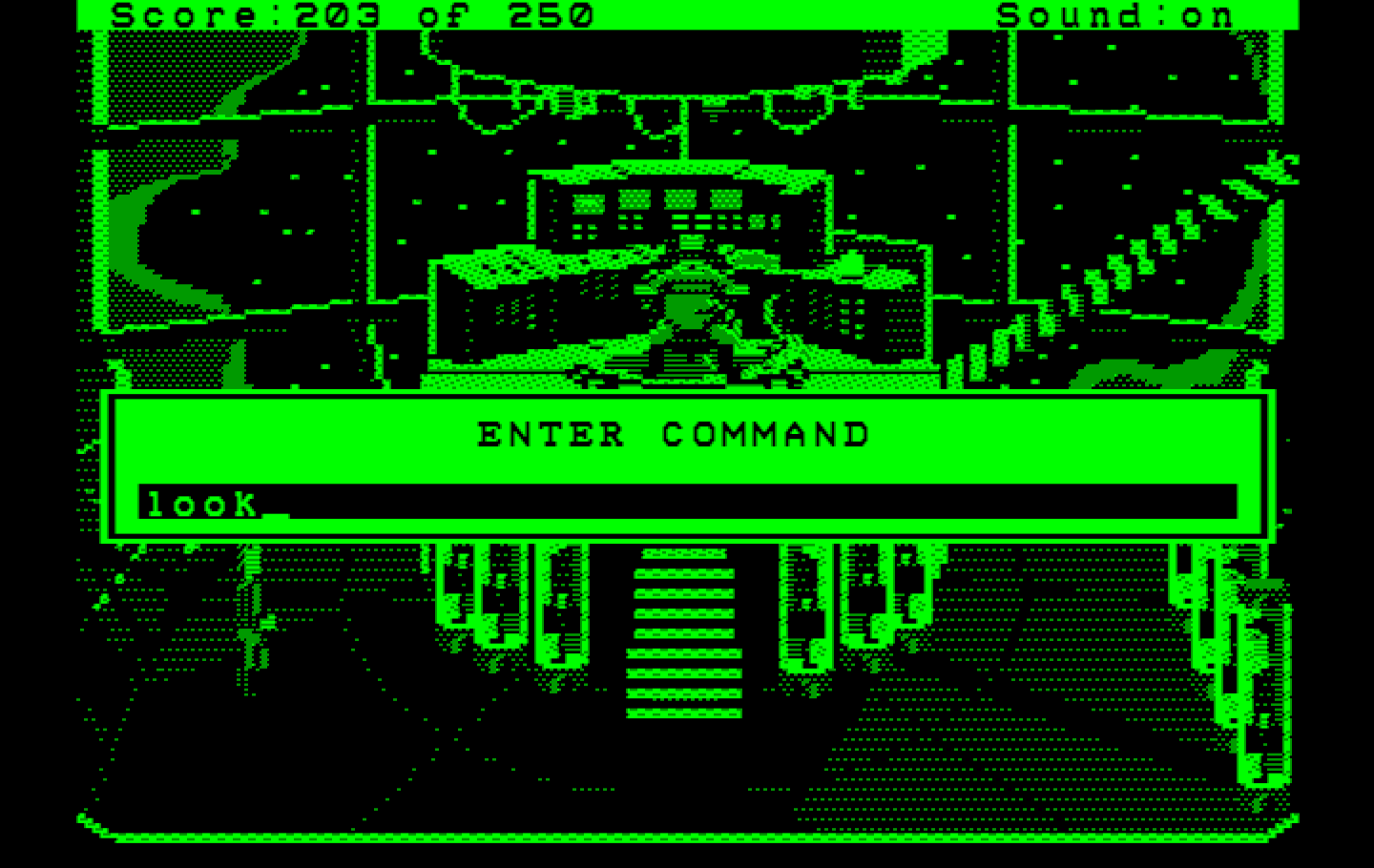 Space Quest II: Chapter II - Vohaul's Revenge IBM PC/Compatibles Screenshot: It's Vohaul! Let's look around a bit...