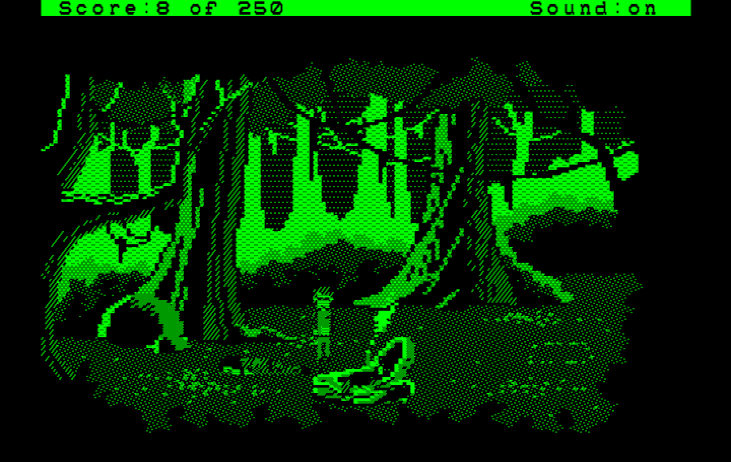 Space Quest II: Chapter II - Vohaul's Revenge IBM PC/Compatibles Screenshot: A crash landing!