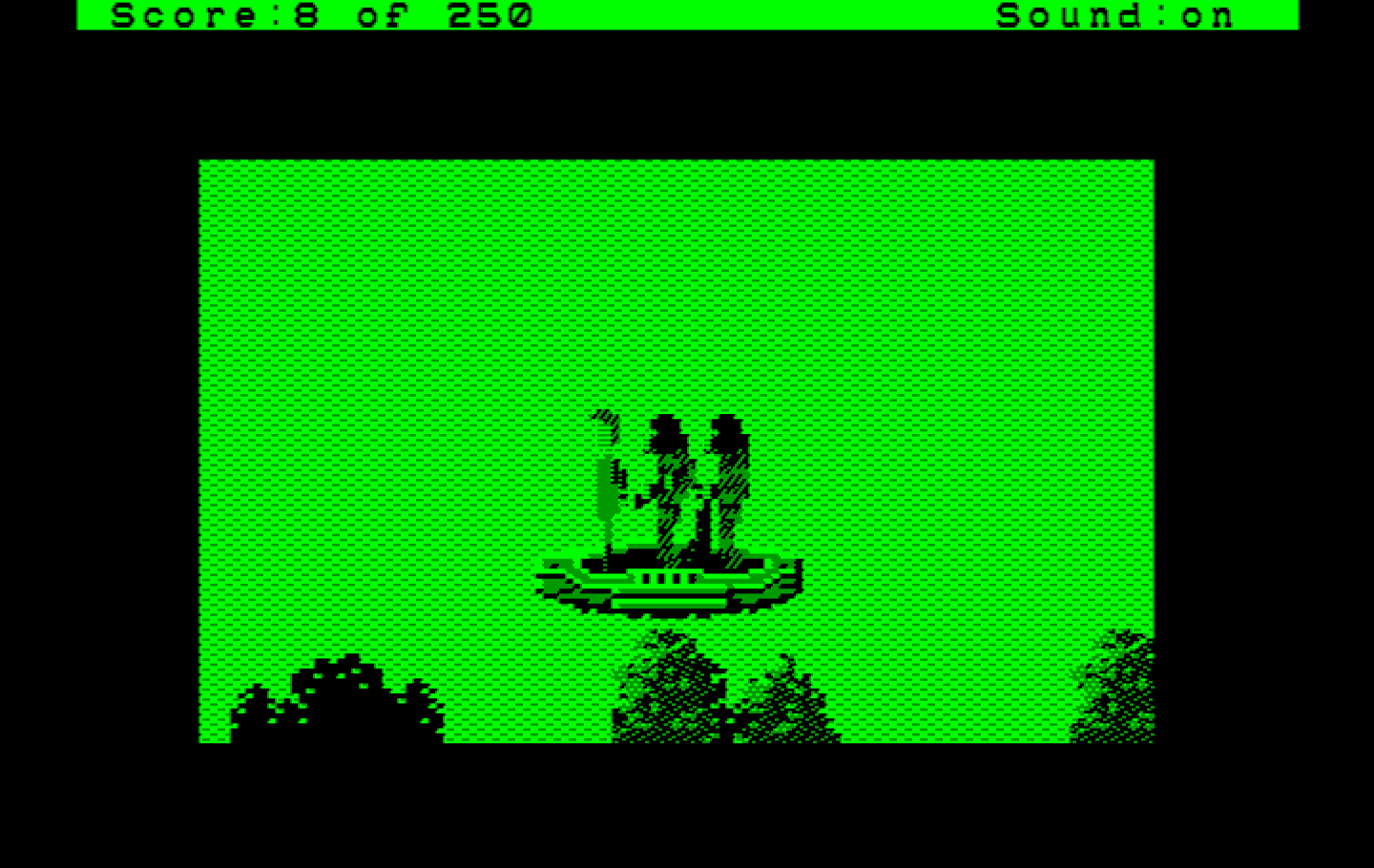 Space Quest II: Chapter II - Vohaul's Revenge IBM PC/Compatibles Screenshot: Flying to some unknown destination...