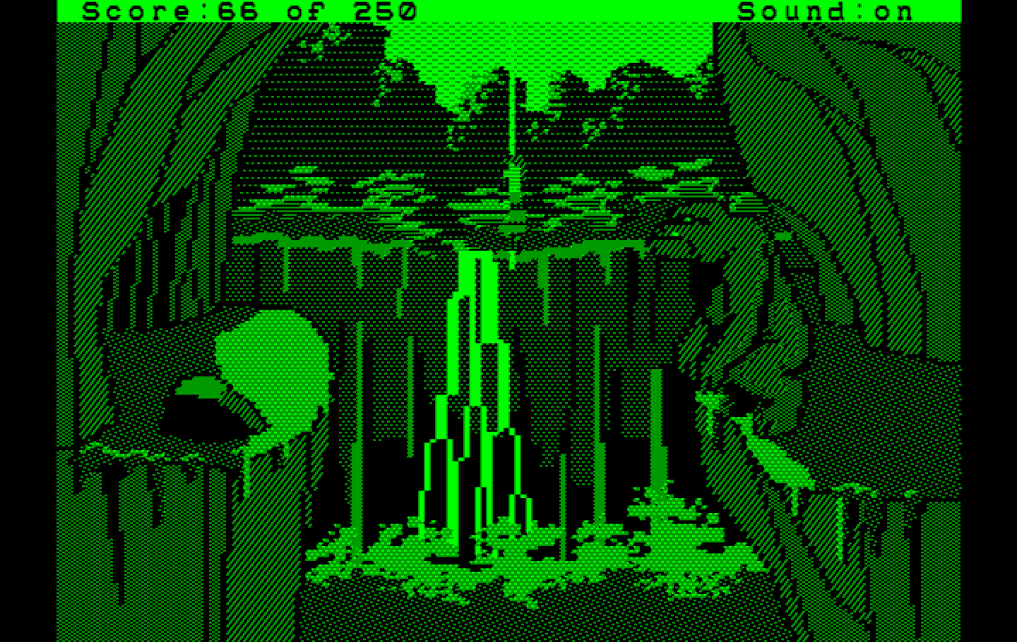 Space Quest II: Chapter II - Vohaul's Revenge IBM PC/Compatibles Screenshot: That giant creature on the right looks dangerous...