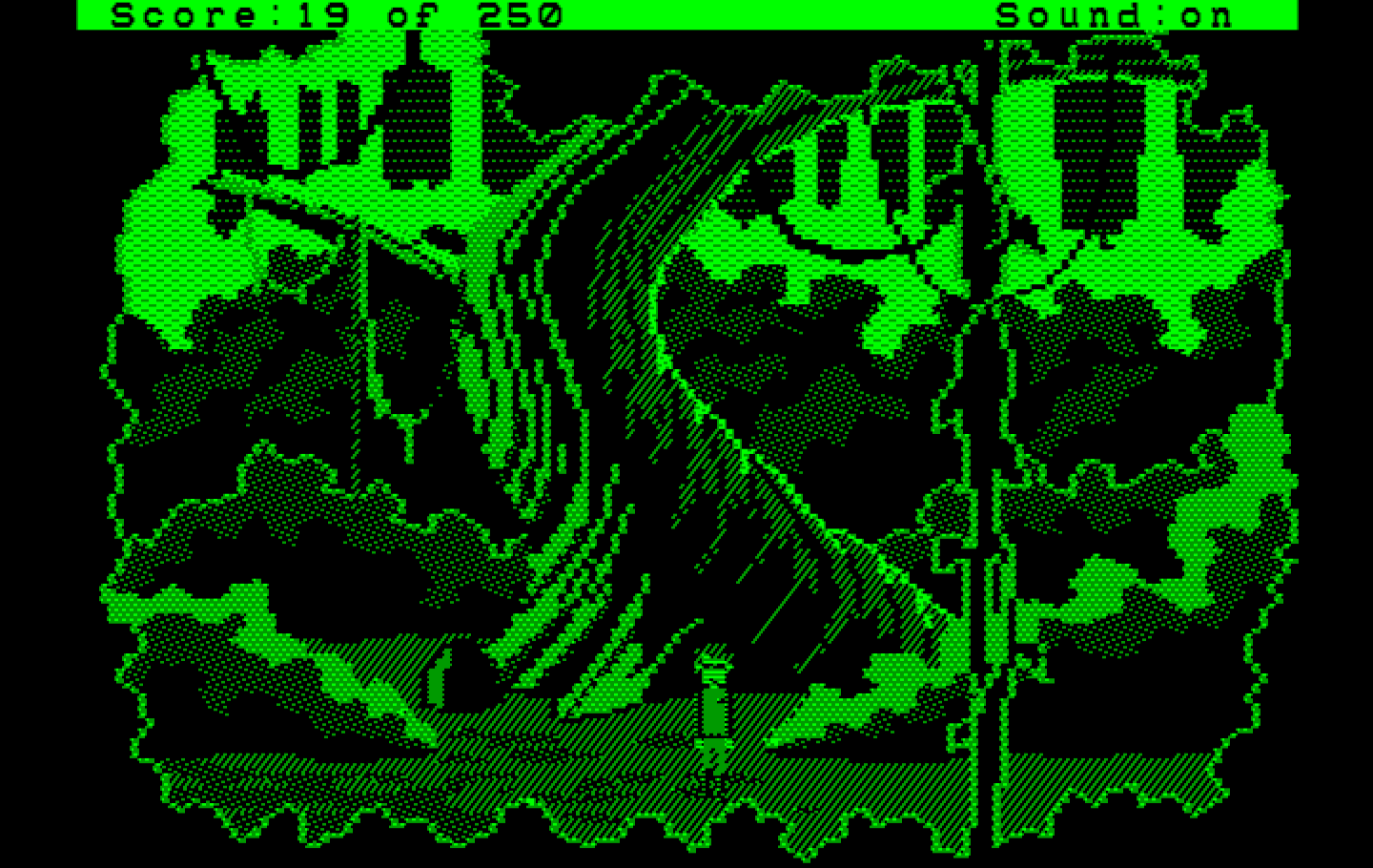 Space Quest II: Chapter II - Vohaul's Revenge IBM PC/Compatibles Screenshot: Lost! Which way to go?