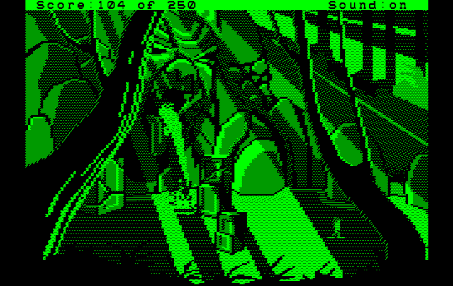 Space Quest II: Chapter II - Vohaul's Revenge IBM PC/Compatibles Screenshot: Out of the caves finally...