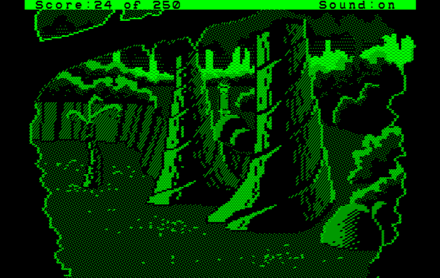 Space Quest II: Chapter II - Vohaul's Revenge IBM PC/Compatibles Screenshot: One of many forest locations...