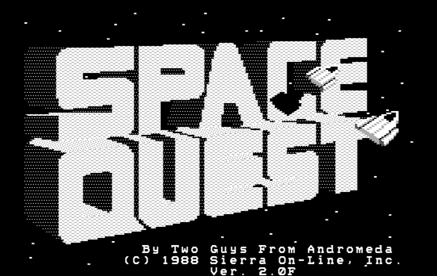 Space Quest II: Chapter II - Vohaul's Revenge IBM PC/Compatibles Screenshot: Title screen.