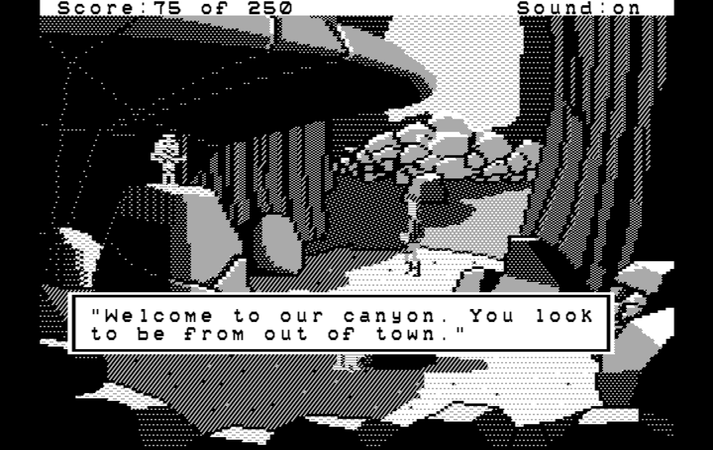Space Quest II: Chapter II - Vohaul's Revenge IBM PC/Compatibles Screenshot: Roger isn't from around here...