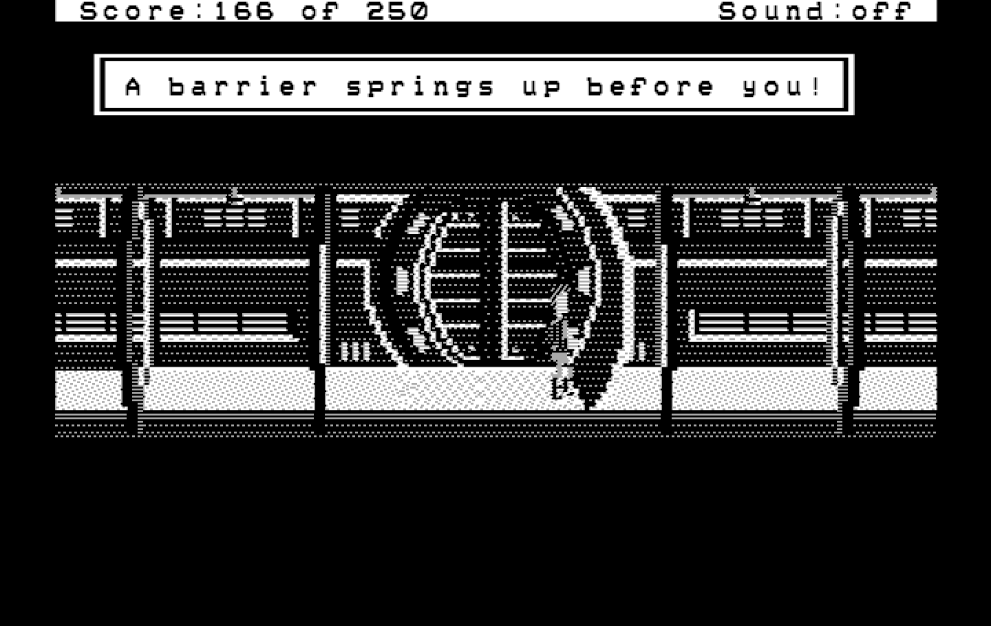 Space Quest II: Chapter II - Vohaul's Revenge IBM PC/Compatibles Screenshot: Uh oh, this can't be good! A trap?