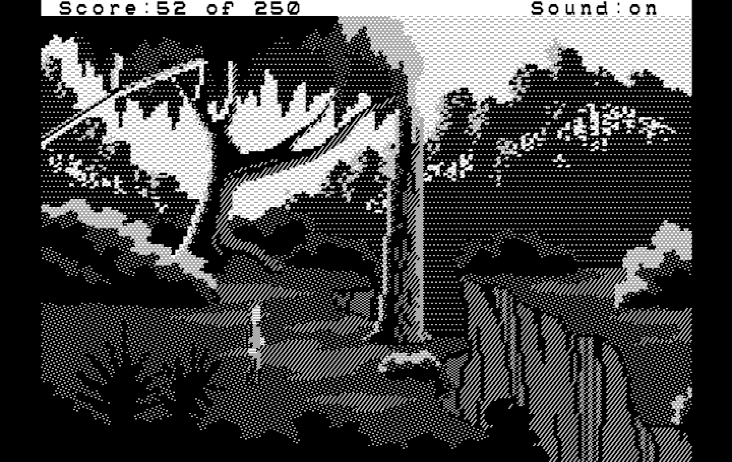 Space Quest II: Chapter II - Vohaul's Revenge IBM PC/Compatibles Screenshot: A chasm...but how to cross it?