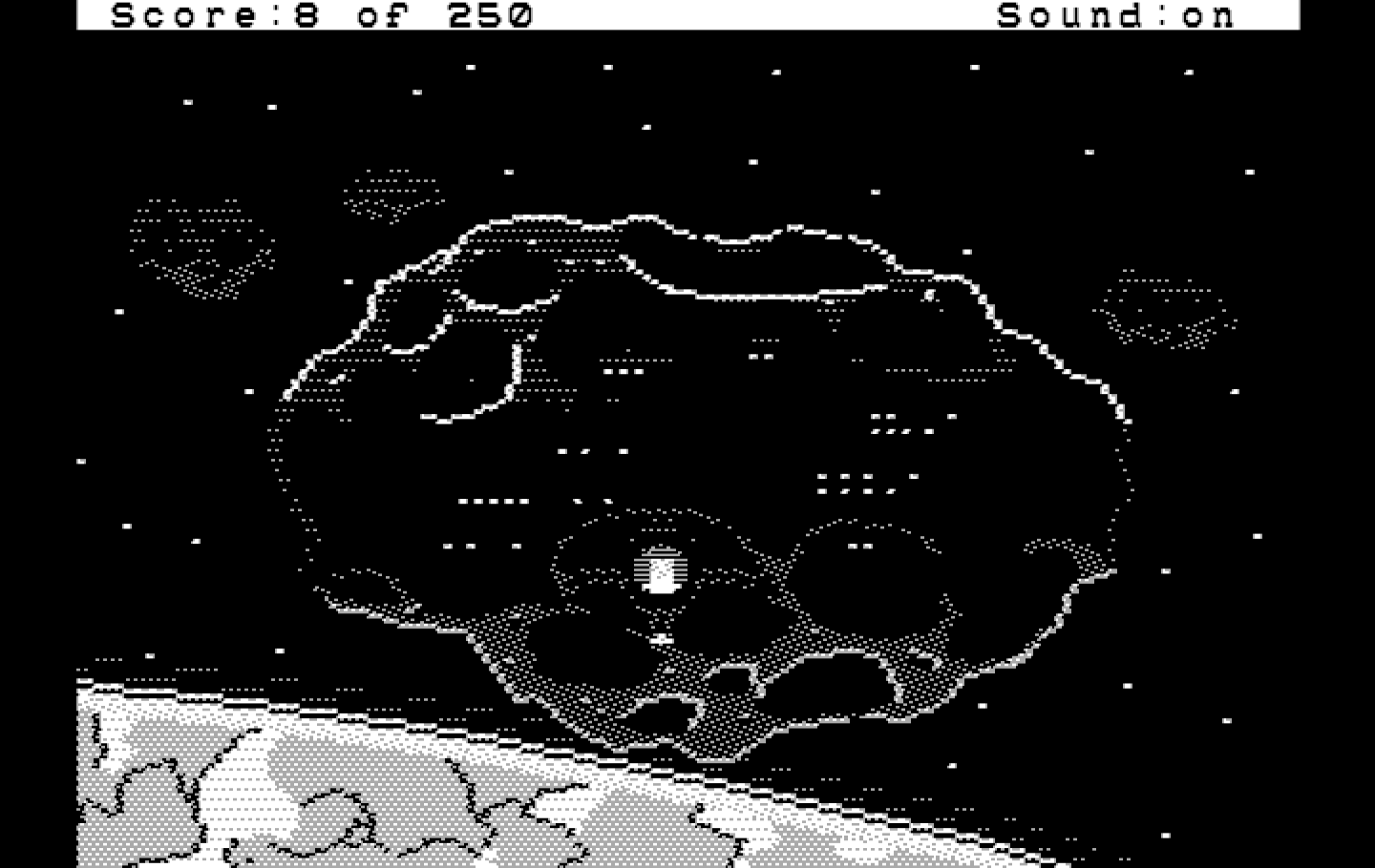 Space Quest II: Chapter II - Vohaul's Revenge IBM PC/Compatibles Screenshot: Vohaul's asteroid...