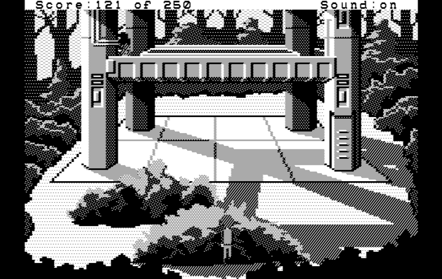 Space Quest II: Chapter II - Vohaul's Revenge IBM PC/Compatibles Screenshot: This place is well guarded.