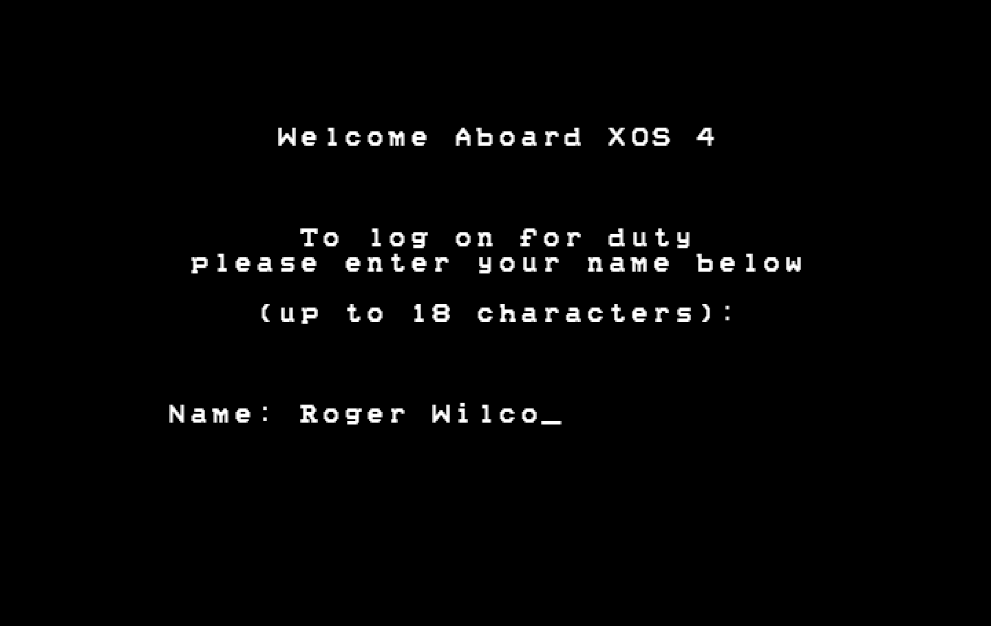 Space Quest II: Chapter II - Vohaul's Revenge IBM PC/Compatibles Screenshot: Welcome aboard!