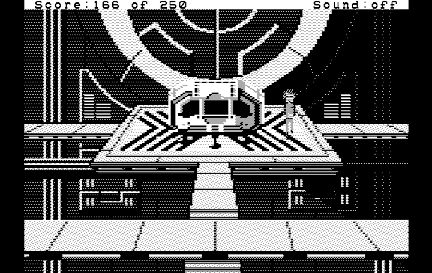 Space Quest II: Chapter II - Vohaul's Revenge IBM PC/Compatibles Screenshot: A safe landing...