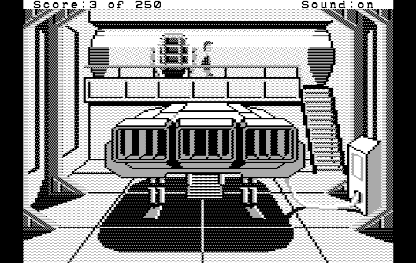 Space Quest II: Chapter II - Vohaul's Revenge IBM PC/Compatibles Screenshot: A strange spacecraft has landed...