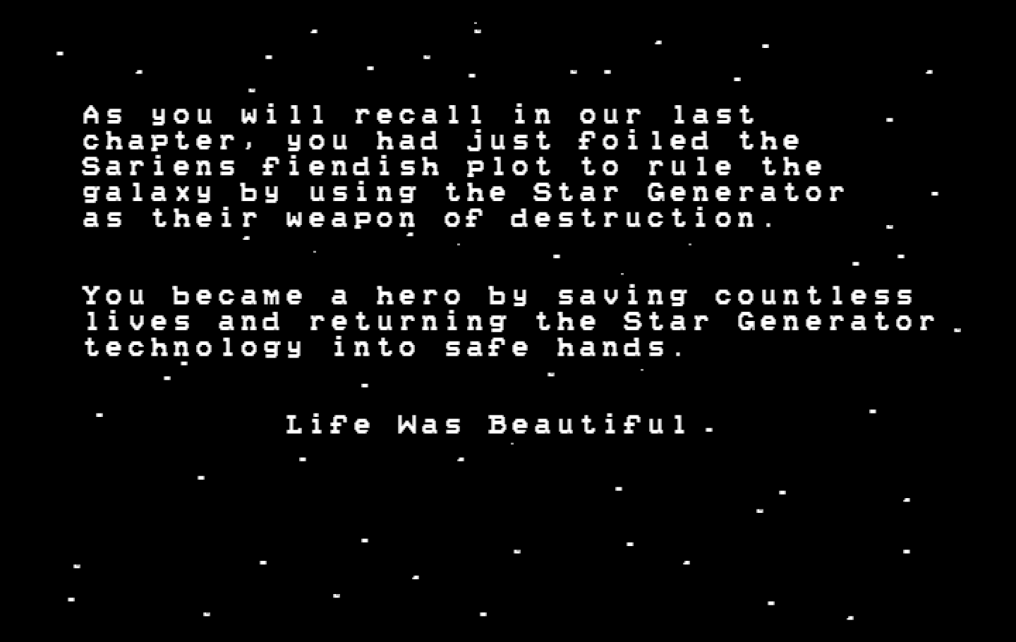 Space Quest II: Chapter II - Vohaul's Revenge IBM PC/Compatibles Screenshot: The story so far...