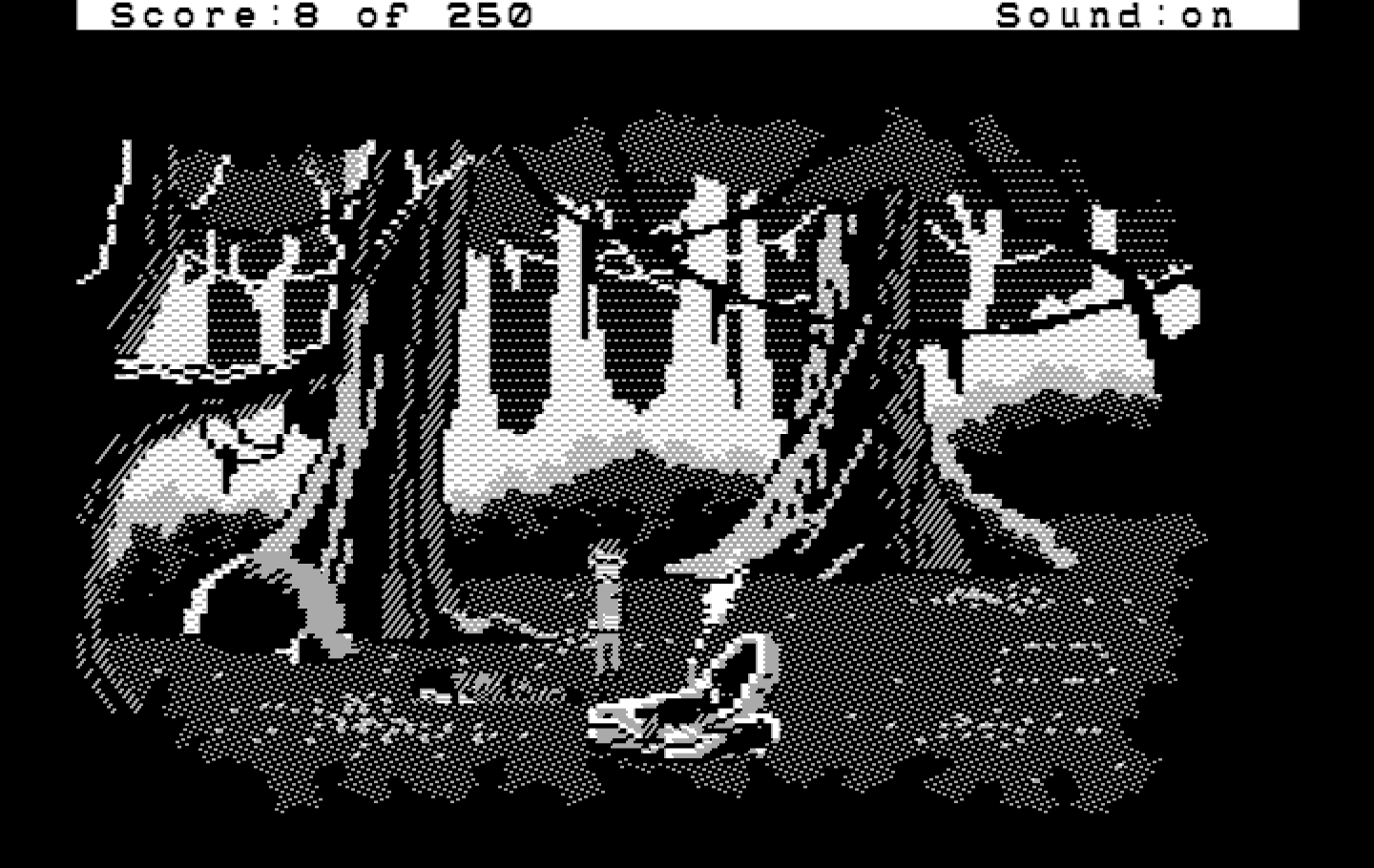 Space Quest II: Chapter II - Vohaul's Revenge IBM PC/Compatibles Screenshot: A crash landing!