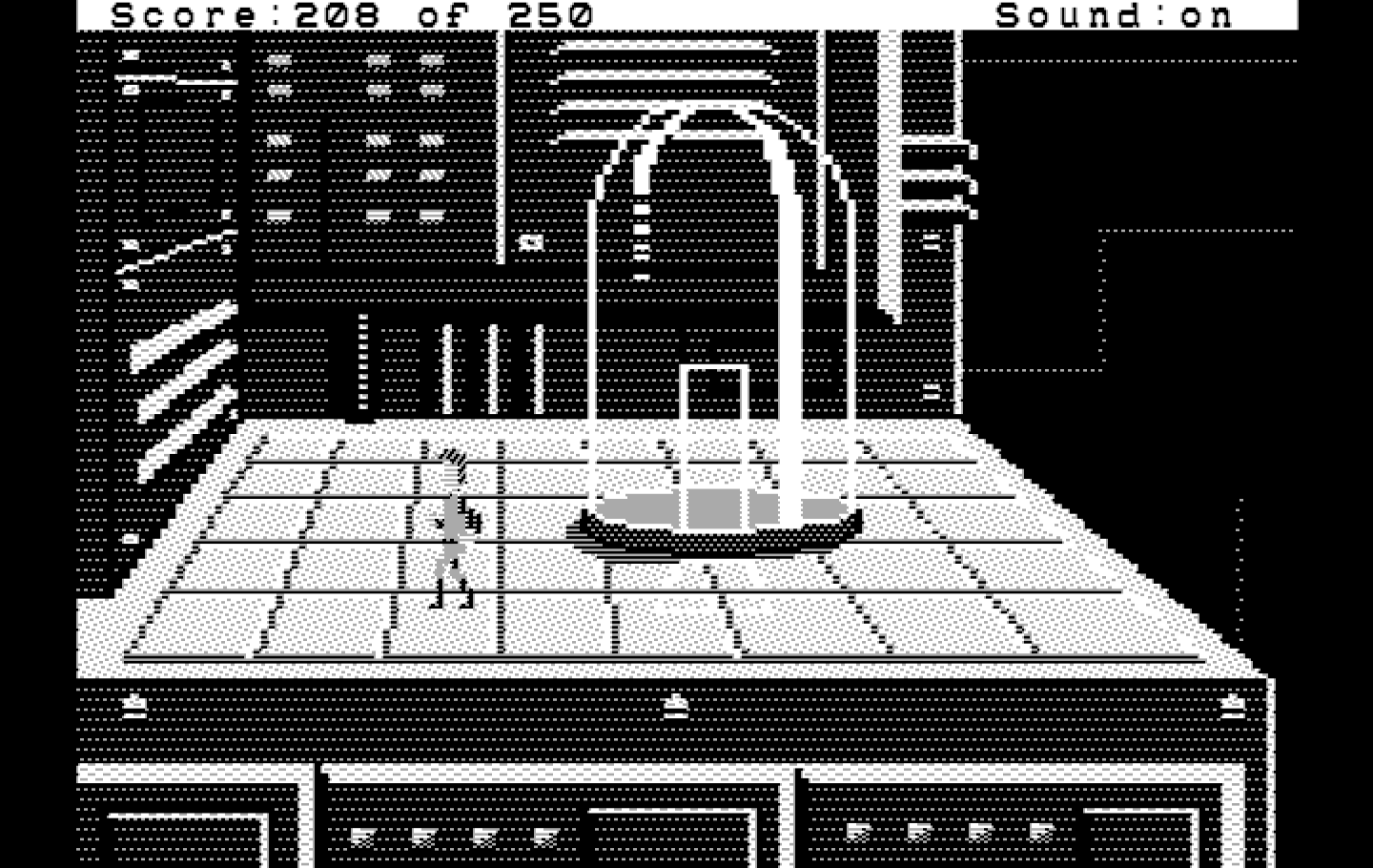 Space Quest II: Chapter II - Vohaul's Revenge IBM PC/Compatibles Screenshot: Miniaturized! Escaped this trap...