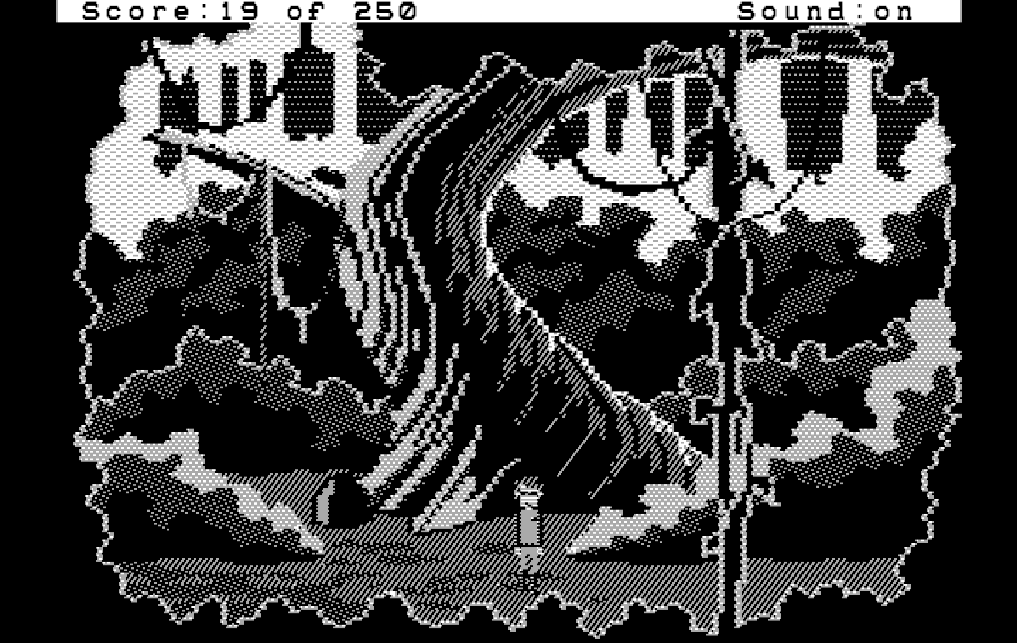 Space Quest II: Chapter II - Vohaul's Revenge IBM PC/Compatibles Screenshot: Lost! Which way to go?