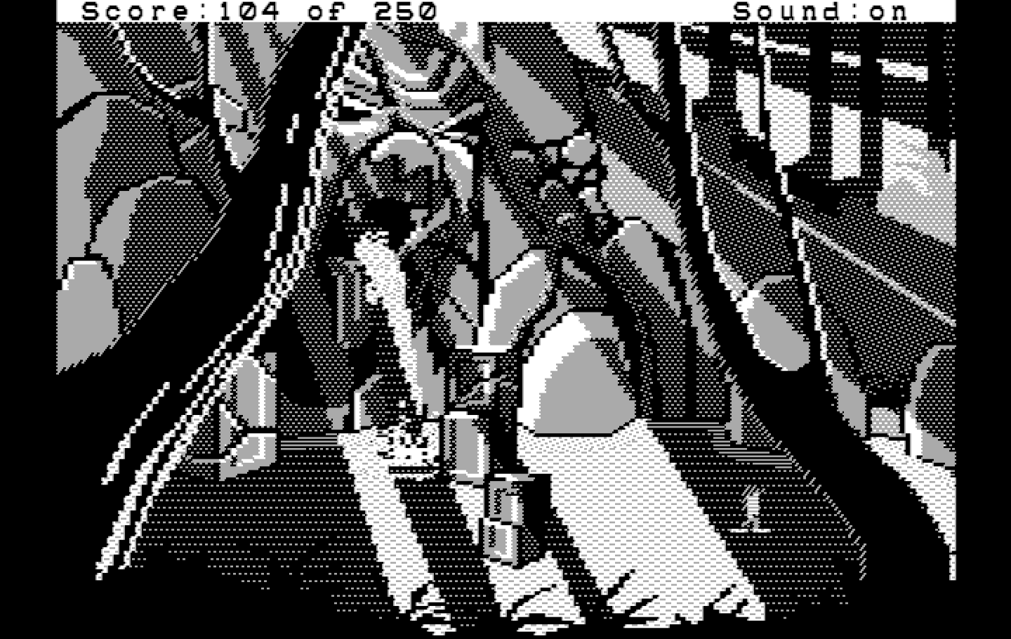 Space Quest II: Chapter II - Vohaul's Revenge IBM PC/Compatibles Screenshot: Out of the caves finally...