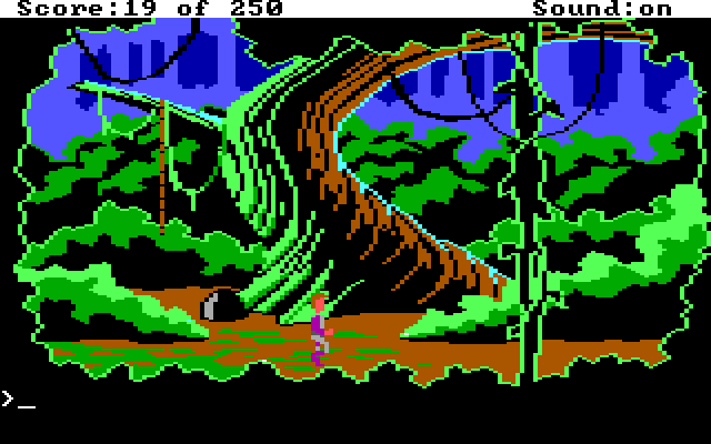 Space Quest II: Chapter II - Vohaul's Revenge IBM PC/Compatibles Screenshot: Lost in the woods.