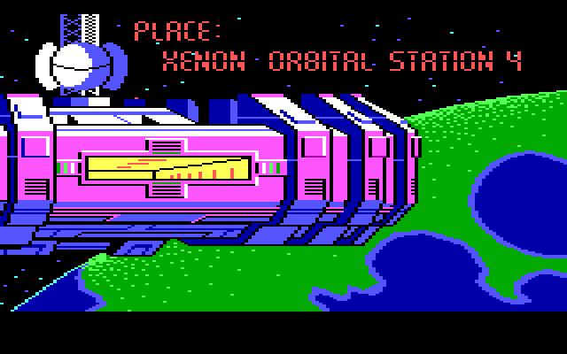 Space Quest II: Chapter II - Vohaul's Revenge IBM PC/Compatibles Screenshot: Xenon Orbital Station 4.