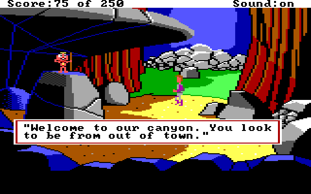 Space Quest II: Chapter II - Vohaul's Revenge IBM PC/Compatibles Screenshot: Roger isn't from around here...
