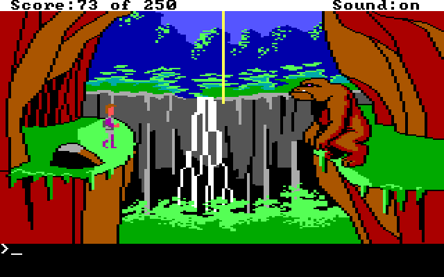 Space Quest II: Chapter II - Vohaul's Revenge IBM PC/Compatibles Screenshot: This ape looks like trouble!