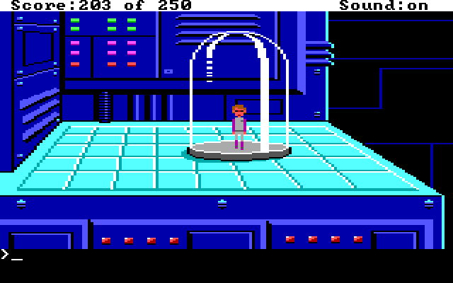 Space Quest II: Chapter II - Vohaul's Revenge IBM PC/Compatibles Screenshot: Roger is trapped.