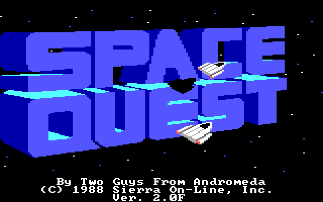 Space Quest II: Chapter II - Vohaul's Revenge IBM PC/Compatibles Screenshot: Title screen.