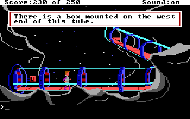 Space Quest II: Chapter II - Vohaul's Revenge IBM PC/Compatibles Screenshot: A box? Is that useful?