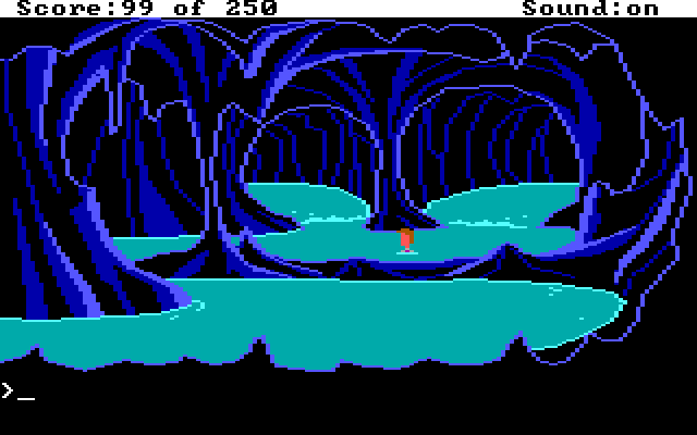 Space Quest II: Chapter II - Vohaul's Revenge IBM PC/Compatibles Screenshot: Hmm, which river path to follow?