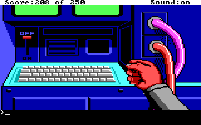 Space Quest II: Chapter II - Vohaul's Revenge IBM PC/Compatibles Screenshot: Don't get squashed while in miniature form...