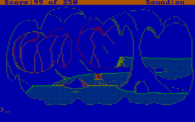 Space Quest II: Chapter II - Vohaul's Revenge IBM PC/Compatibles Screenshot: A waterfall? This may have been the wrong way to go...