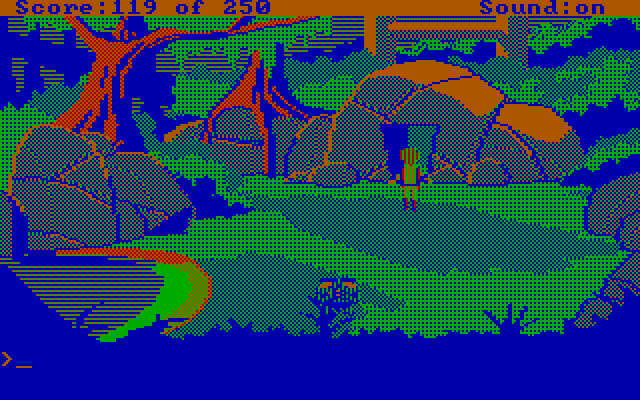 Space Quest II: Chapter II - Vohaul's Revenge IBM PC/Compatibles Screenshot: Hurry, the terror beast is distracted!
