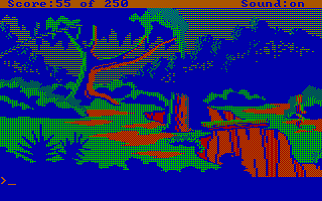 Space Quest II: Chapter II - Vohaul's Revenge IBM PC/Compatibles Screenshot: Made it past this chasm...