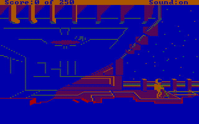 Space Quest II: Chapter II - Vohaul's Revenge IBM PC/Compatibles Screenshot: The game starts here.