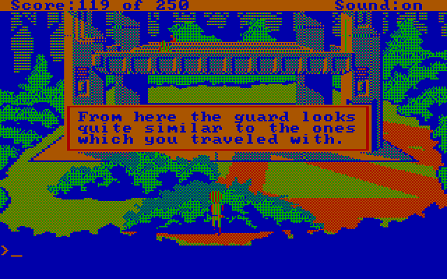 Space Quest II: Chapter II - Vohaul's Revenge IBM PC/Compatibles Screenshot: How to get past this guard?