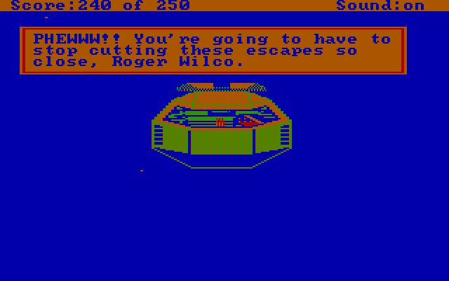 Space Quest II: Chapter II - Vohaul's Revenge IBM PC/Compatibles Screenshot: Safe...for now.