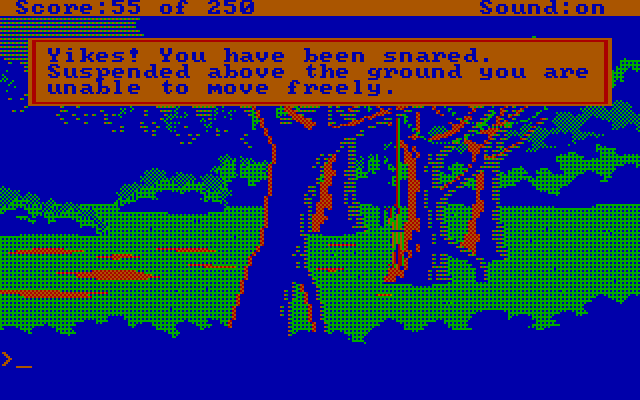 Space Quest II: Chapter II - Vohaul's Revenge IBM PC/Compatibles Screenshot: Roger is in trouble again...