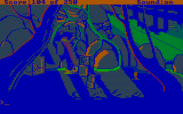 Space Quest II: Chapter II - Vohaul's Revenge IBM PC/Compatibles Screenshot: Roger finally emerges from a series of caves.